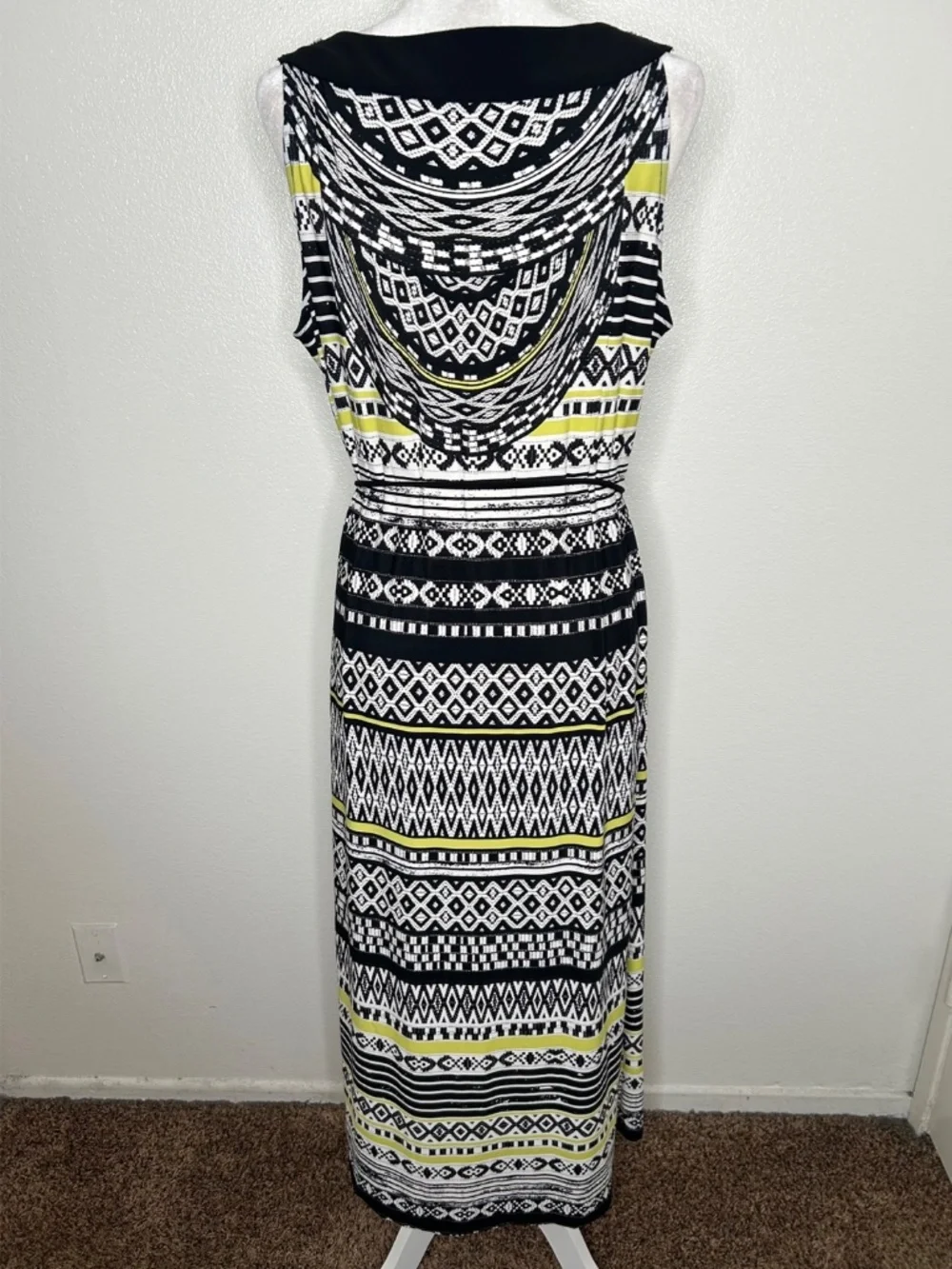 Catherines Womens Black & White Patterned Sleeveless Jersey Maxi Dress Size 1X - Picture 6 of 9